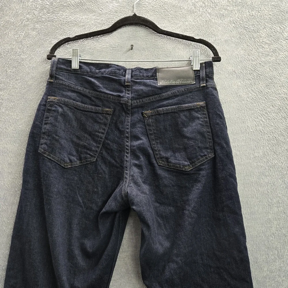 Eddie Bauer Men Jeans 30X32 Dark Blue Denim Buffalo Plaid Lined Flannel‎ 31
